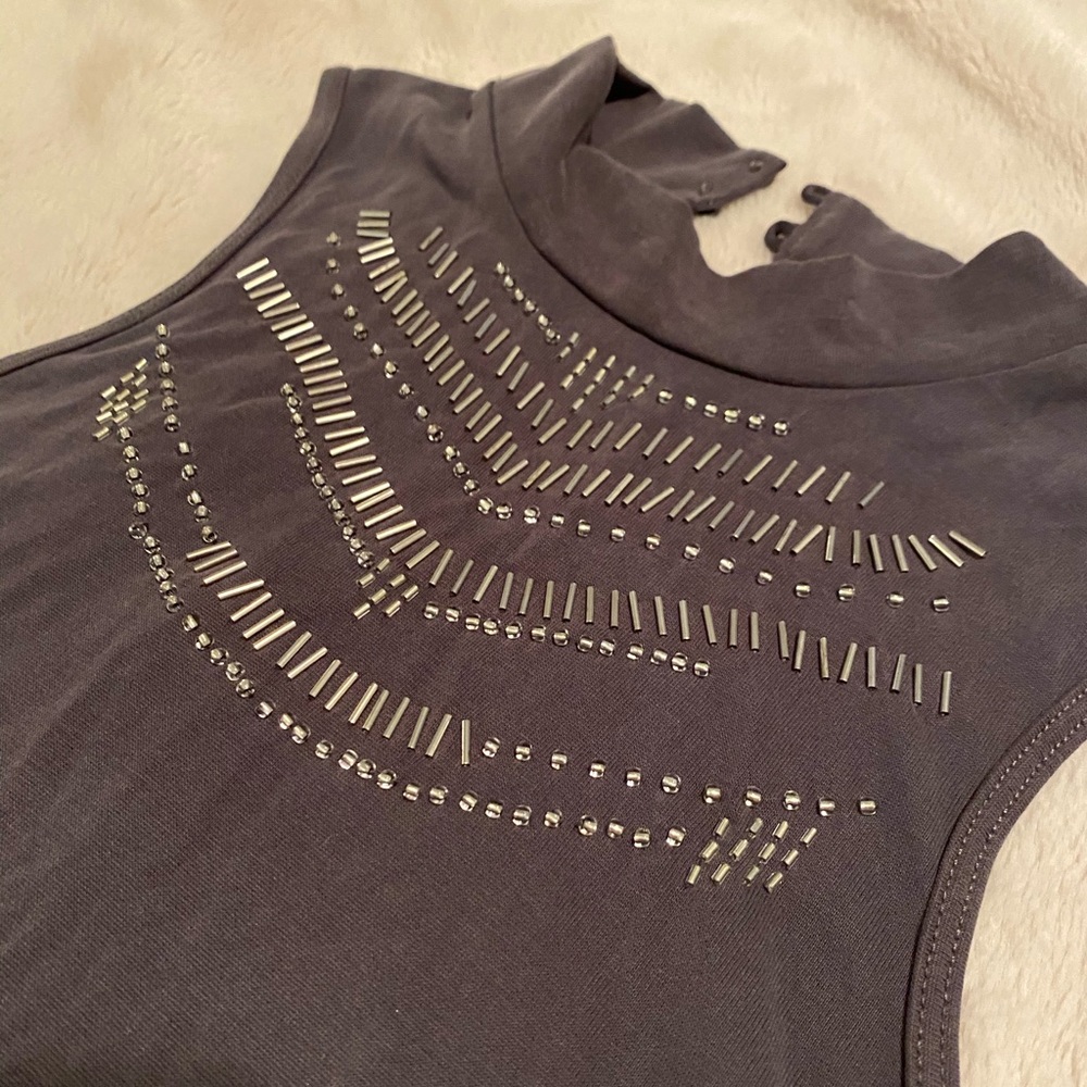 High Neck Beaded Top Tank